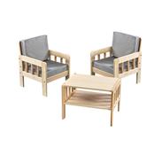 Grey Armchair and Table Set