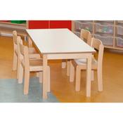 Magnolia Top Table And Stackable Beech Chairs
