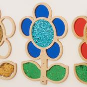 Mark Making Sequin and Mirror Daisy Frame Blue
