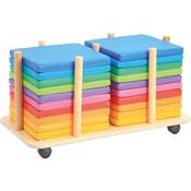 Mobile stand with  20 square cushions