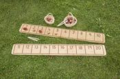 Natural Number Line Rustic Planks - Set of 2