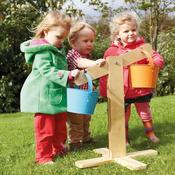 Outdoor Wooden Buckets and Scales Set