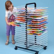 Small Mobile Art Drying Rack with 40 racks image