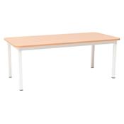 Steel Legged Rectangular School Table for Toddlers- White 46cm