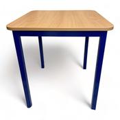 Steel Square Single School Table 64cm - Blue