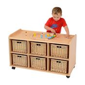 Storage Unit with 6 Deep Wicker Baskets
