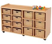 Storage Unit with Doors 8 Shallow 6 Deep Baskets
