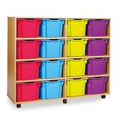 Tray Storage Unit With 16 Extra Deep Trays - 3 colour options
