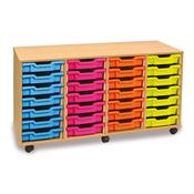 Tray Storage Unit With 28 Shallow Trays - 3 colour options