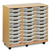Tray Storage Unit With 30 Shallow Trays - 3 colour options