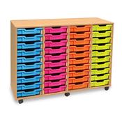 Tray Storage Unit With 40 Shallow Trays - 3 colour options