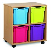 Tray Storage Unit With Four Jumbo Trays - 3 colour options
