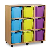 Tray Storage Unit With Nine Jumbo Trays - 3 colour options image