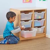 Tray Storage Unit with Six Clear Deep Trays