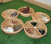 Wicker Fraction Baskets - Set of 5
