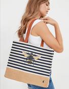Joules Sandside Jute And Printed Canvas Shopper - one-size image