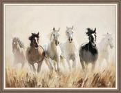 Hand Painted Picture The Canter 50x70cm Brown Wood Frame ki image