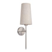 Brushed Nickel Rechargeable Wall Light Linen Shade