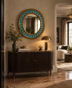 Turquoise Convex Wall Mirror