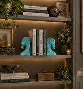 Powder Blue Horse Head Bookends