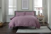 Gingham Frilled Duvet Set - Burgundy