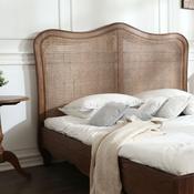 Elsa Walnut Rattan King Size Bed / Double Bed / Super King
