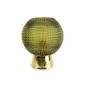 Dimpled Green Glass Ball Led Table Lamp