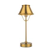 Rechargeable LED Table Lamp - Gold Metal Empire Shade image
