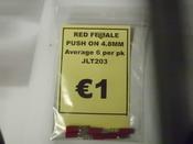 Red Female Push-On 4.8mm Pack of 6