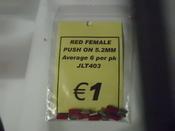 Red Female Push-On 5.2mm Pack of 6