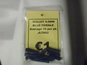Blue Female Bullet 4.0mm Pack of 10