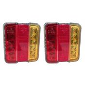 4" Square LED Tail Light Pair