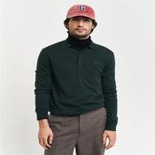 Extrafine Merino Wool Polo L/S - Dark Green - S