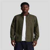 Tonal Eagle Plain Oxford Shirt - Olive - L image