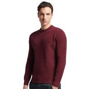 Vintage Textured Crew Knit - Red Haze - M