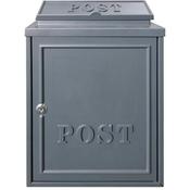 Manor Grey Cast Aluminium Postbox