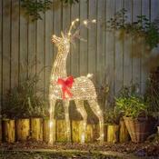 Three Kings Glitter Twist Reindeer 120Cm Plug-In 110 Led Warm White image