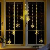 Three Kings Snowflake Curtain Lights Battery Powered Warm White