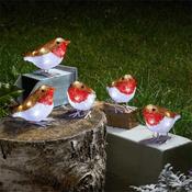 Three Kings Inlit Ice Robins Set Of 5 40 Cool White Led Plug-In