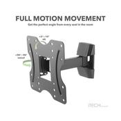 Itech Mount Full Motion Single Arm Wall Mount Bracket With 3 Movements For Tvs From 23" To 43" image