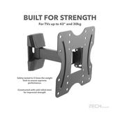 Itech Mount Full Motion Double Arm Wall Mount Bracket With 3 Movements For Tvs From 26" To 43" image