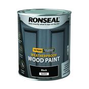 Ronseal Weatherproof Woodpaint Gloss 750Ml Black