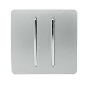 Trendi 2 Gang 2 Way Rocker Light Switch Silver