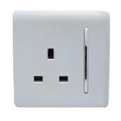 Trendi 1 Gang 13 Amp Switched Single Socket Silver