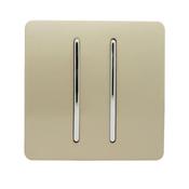 Trendi 2 Gang 2 Way Rocker Light Switch Gold