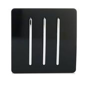 Trendi 3 Gang 2 Way Rocker Light Switch Black