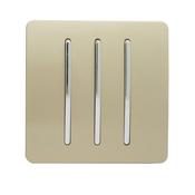Trendi 3 Gang 2 Way Rocker Light Switch Gold