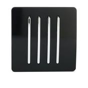 Trendi 4 Gang 2 Way Rocker Light Switch Black