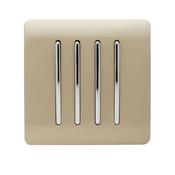 Trendi 4 Gang 2 Way Rocker Light Switch Gold