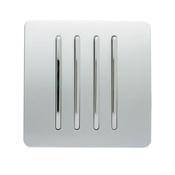 Trendi 4 Gang 2 Way Rocker Light Switch Silver